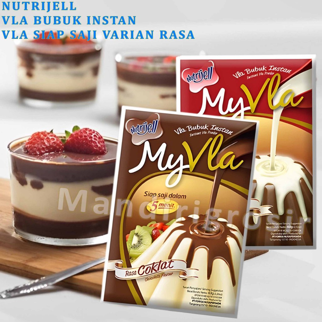 

Vla Bubuk Instan * Nutrijell My Vla * Serbuk Vla Aneka Varian Rasa * 60gr & 63gr