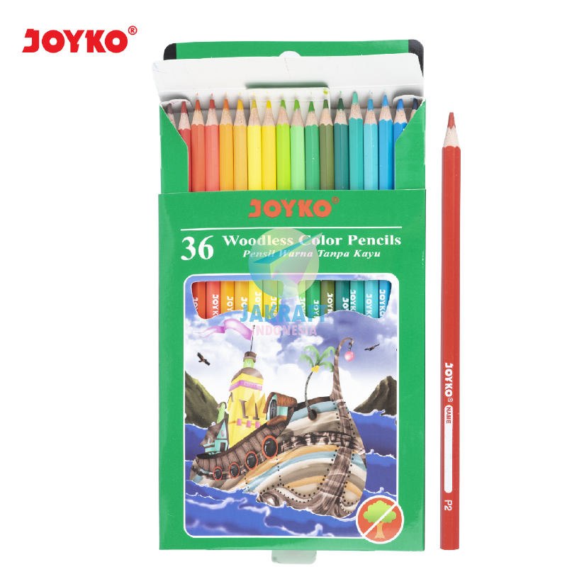 

(36 Pcs) Pensil Warna Panjang 36 Warna JOYKO CP-122 Color Pencil Berkualitas Lebih Tebal & Kuat Woodless