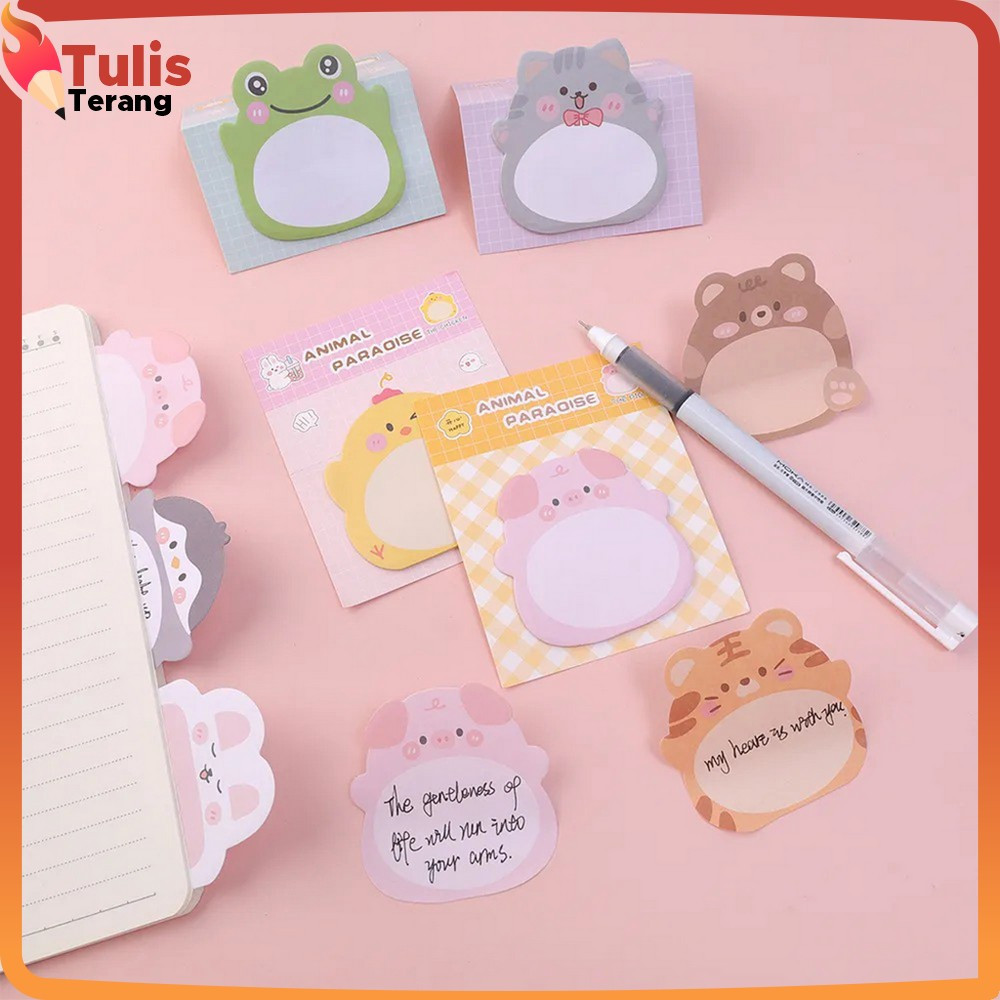 

Tempelan Kertas Sticky Notes Motif Animal Lucu Isi 20 Lembar / Catatan Memo Mini Karakter Hewan Multifungsi Tulis Terang A103