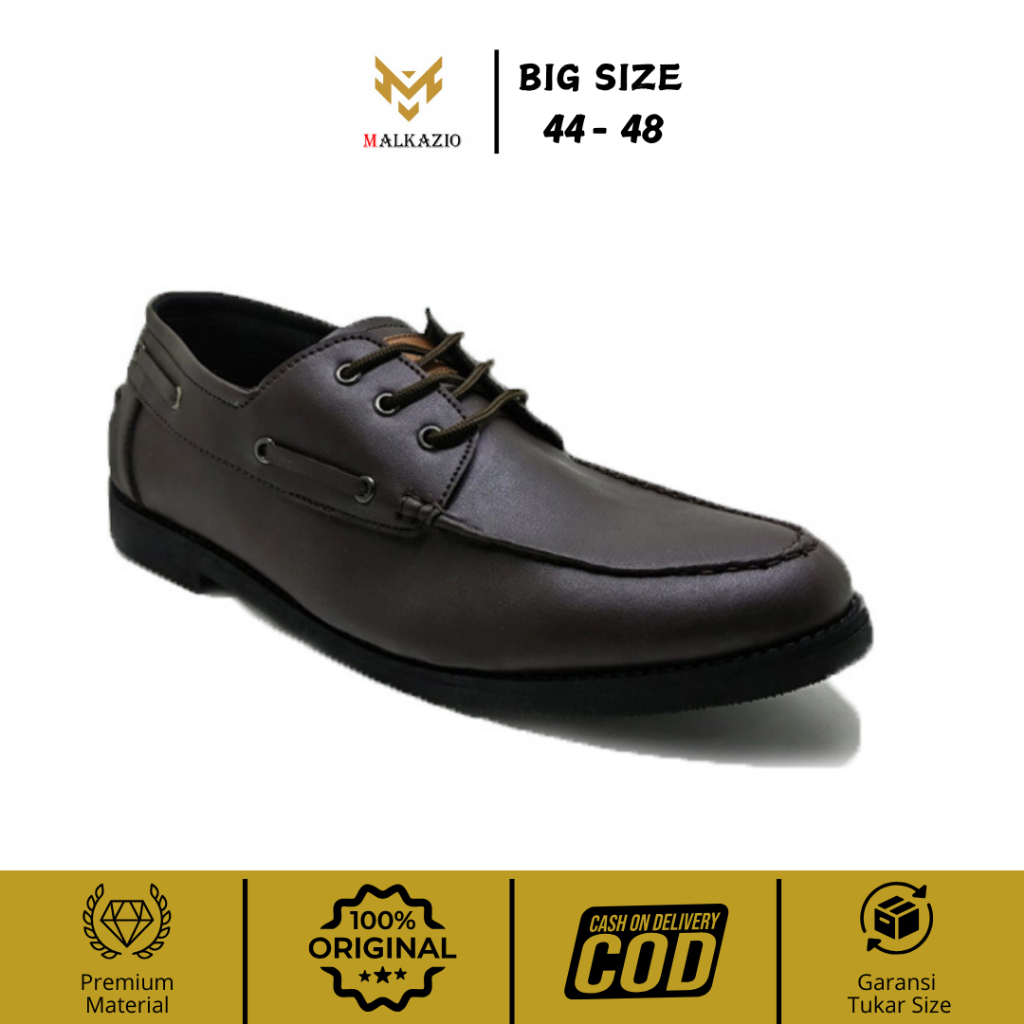 Malkazio | Sepatu Kulit Pria Premium Big Size Loafers Kasual Formal Cowo Ukuran Jumbo 44 45 46 47 48