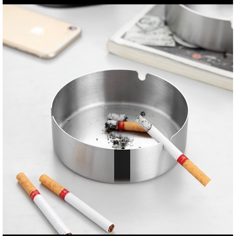 Asbak bulat stainless premium tebal minimalis Besar