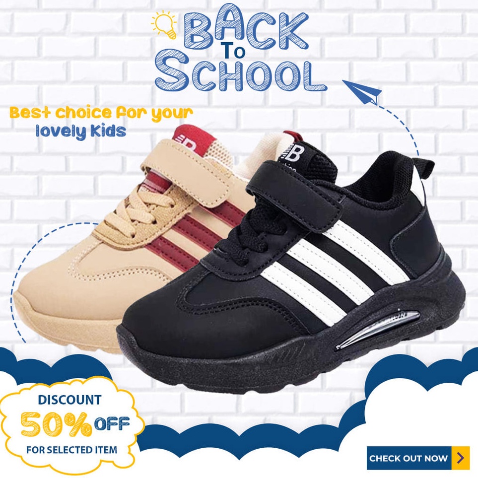 KODE H68F LVR FREE BOX SIZE 2637 Sepatu Sneakers Anak Sport Shoes Anak Kekinian LV587