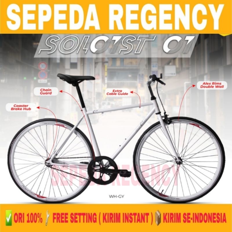 Sepeda Fixie UNITED SOLOIST 01 700C Balap Roadbike Rem Torpedo