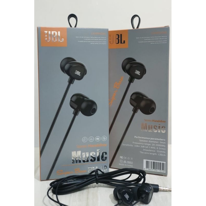 Earphone - Handsfree - Hesdset J PM-19 Kualitas ORI Super Bass HF Universal + Mic PM19