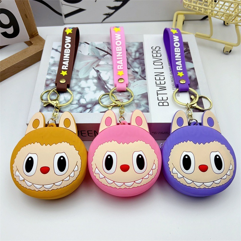 Gantungan Kunci Labubu Dompet Koin Jelly Labubu Case Pouch Silikon Labubu Earphone