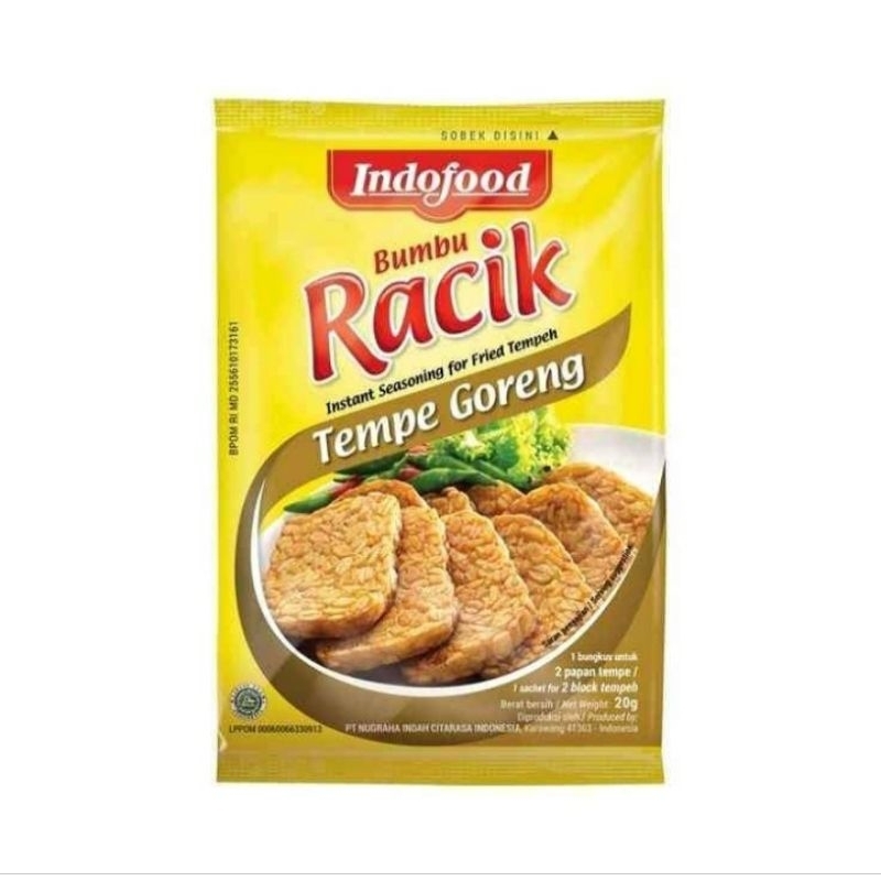 

bumbu racik indofood tempe goreng per 10 pcs(exp bulan 6 tahun 2025)