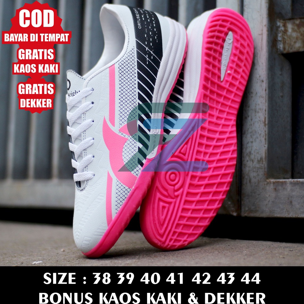 Obral Pesanan 886543 Bayar Di Tempat SEPATU FUTSAL PRIA ORTUS ORTUSEIGHT LIBERTE PUTIH PINK TERLARIS
