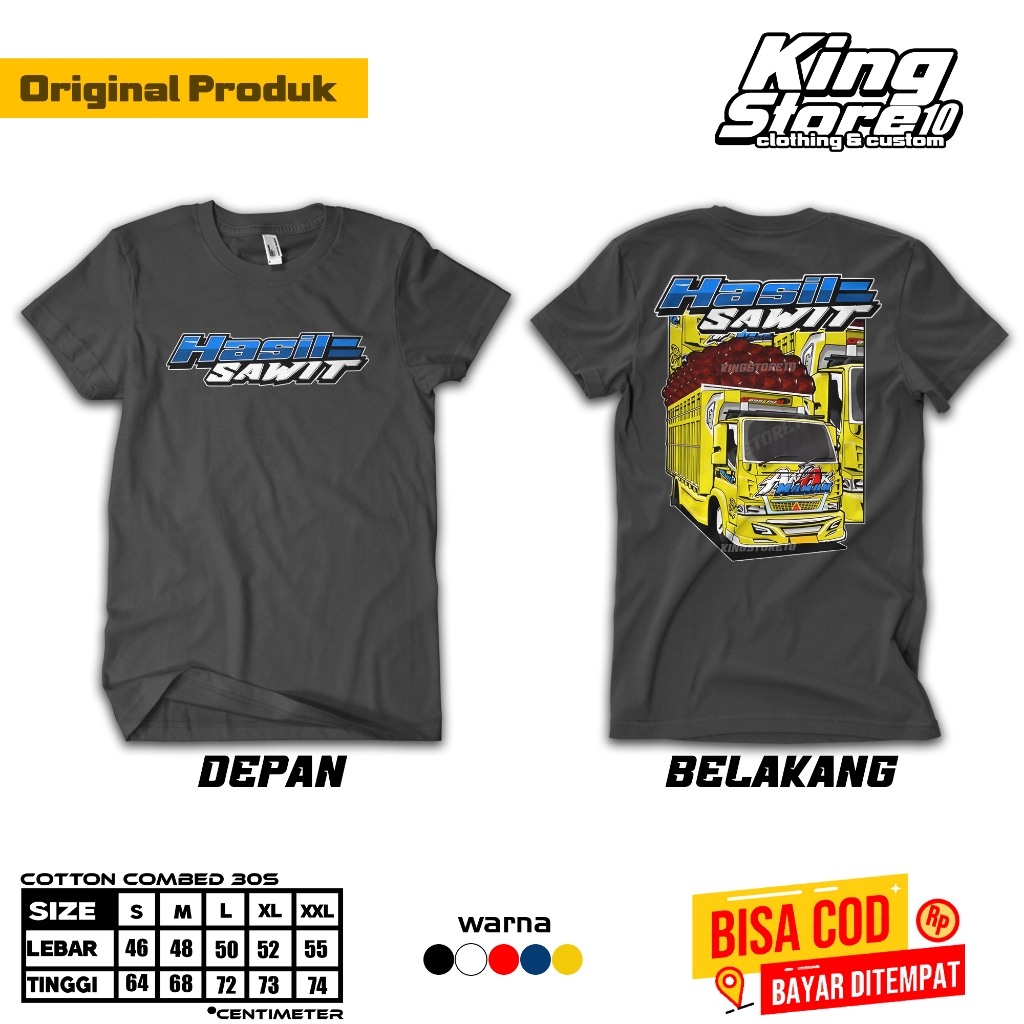 T-Shirt Kaos Distro Mobil Truk Hasil Sawit | Kaos Driver Muda | Baju pria Mobil Truk Terbaru 2023 | 