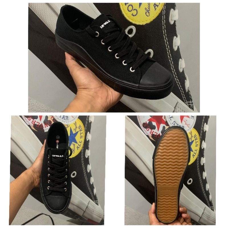 Sepatu sekolah airwalk (full black)
