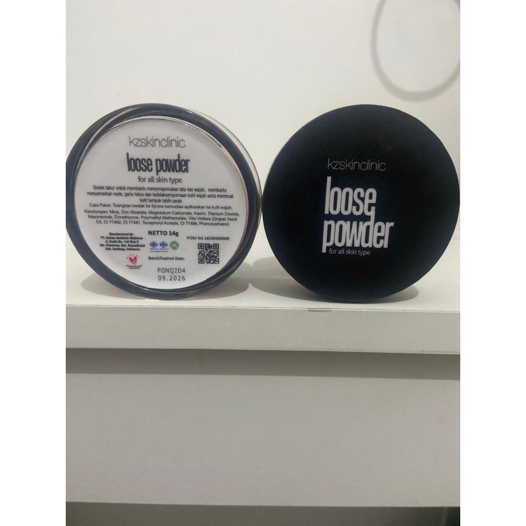 KZ Skin Clinic | Loose Powder For All Skin Type 14 Gr | Bedak Wajah | Menyamarkan Noda Hitam