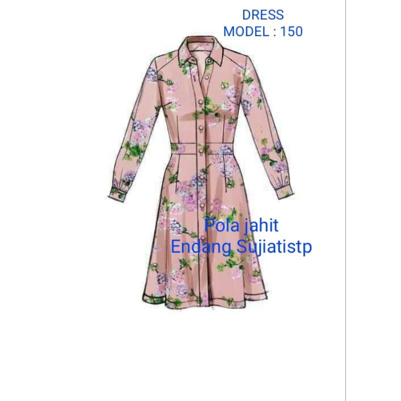 150//POLA-DRESS/TUNIK //PANJANG-BAWAH-LUTUT