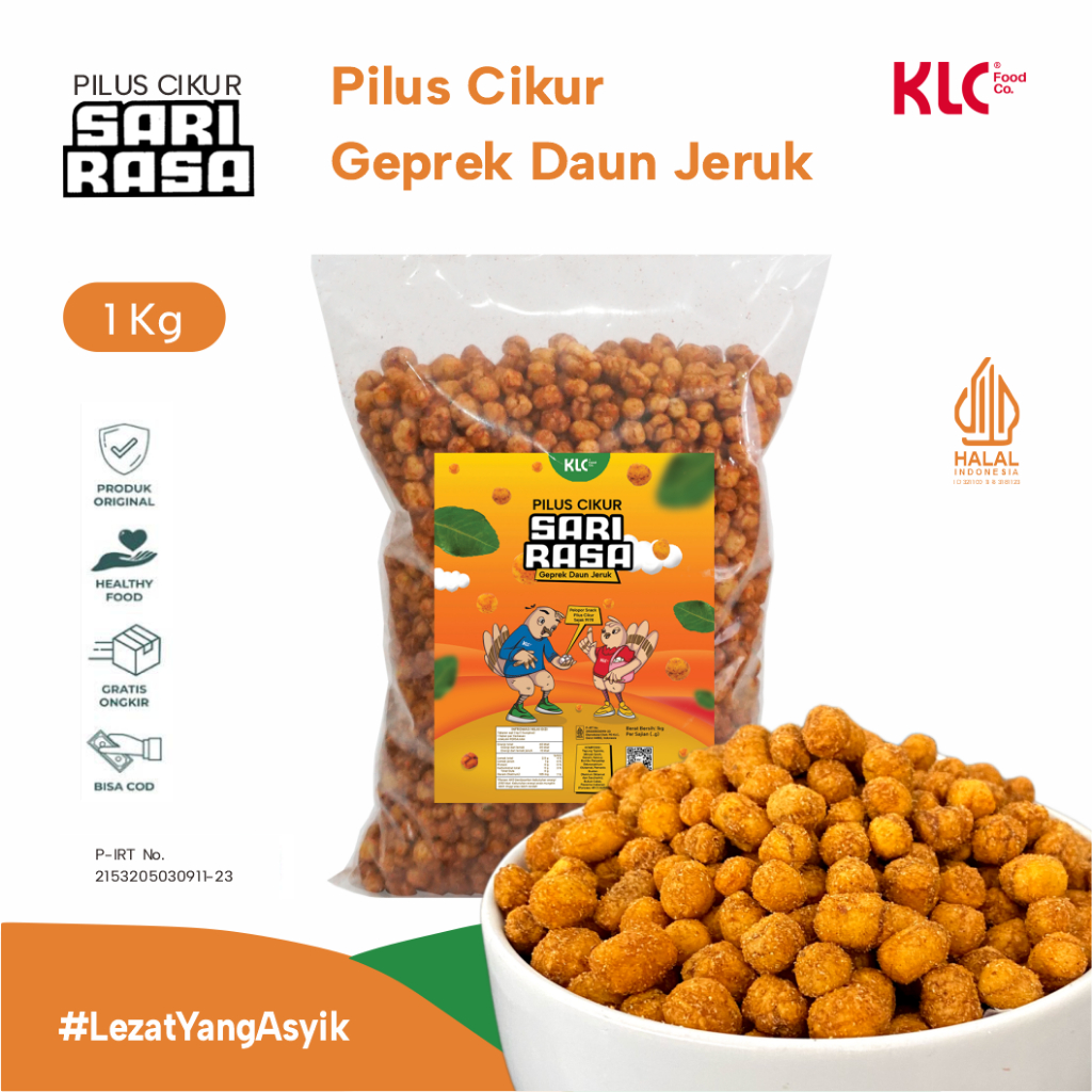 

Pilus Cikur / Kencur Geprek Daun Jeruk 1kg Sari Rasa Geprek Daun Jeruk KLC Food Co.