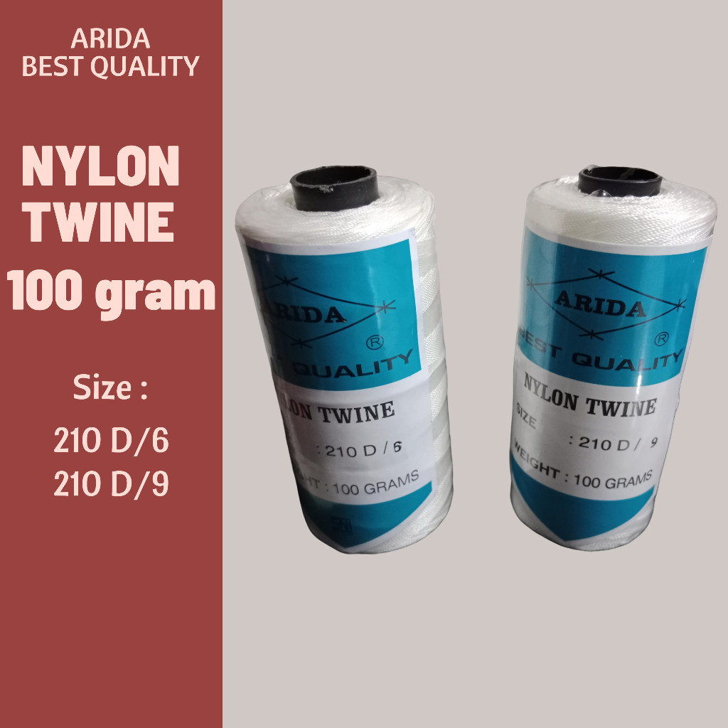 Benang Nilon Arida 100gr putih ukuran D6 - D9