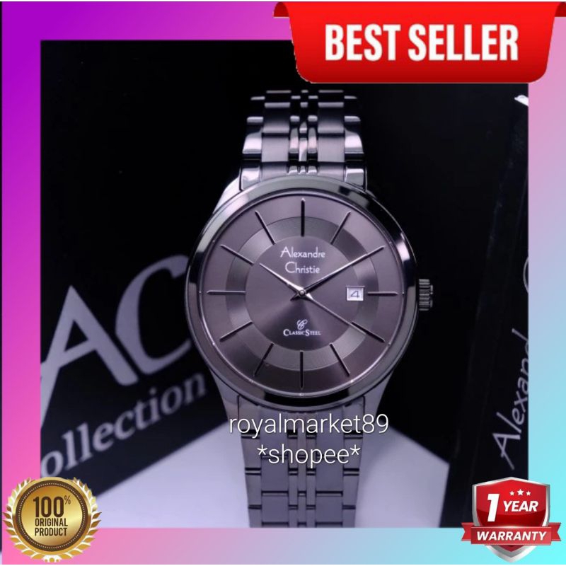 [WARNA LAIN GESER FOTONYA] ORIGINAL GARANSI RESMI 1 TAHUN JAM TANGAN PRIA ALEXANDRE CHRISTIE RANTAI 