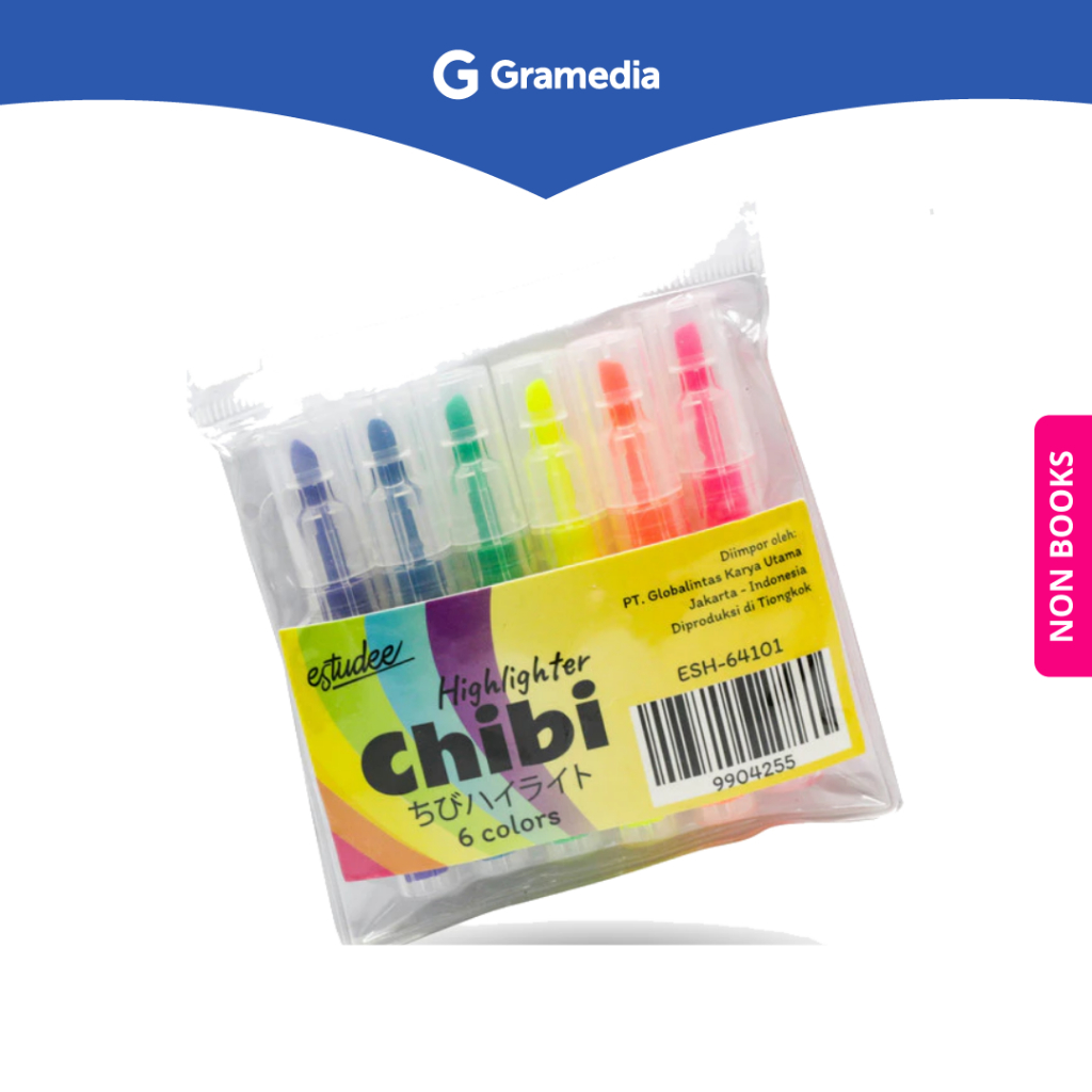 

Gramedia Depok - ESTUDEE CHIBI HIGHLIGHTER SET/6COLOR ESH-64101
