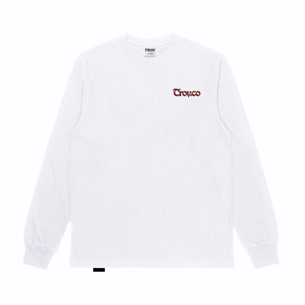 Troy Company Tshirt Longsleeve White Mythology Medusa - Kaos Lengan Panjang Putih LS 2827