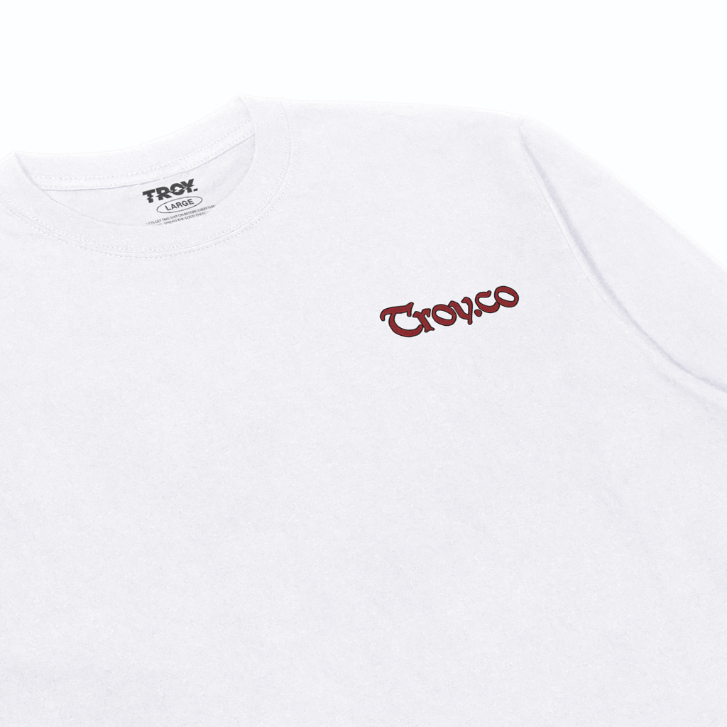 Troy Company Tshirt Longsleeve White Mythology Medusa - Kaos Lengan Panjang Putih LS 2827