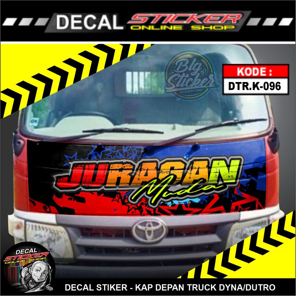 STIKER MOBIL VARIASI KAP TRUCK DYNA DUTRO TRUK DECAL PRINT STICKER