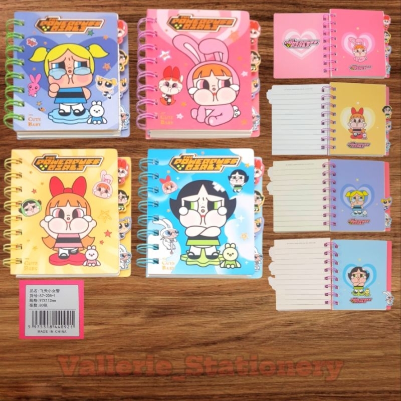 

NOTEBOOK MINI RING SPIRAL MOTIF POWER PUFF GIRL A7 / BUKU TULIS MINI IMPORT LUCU