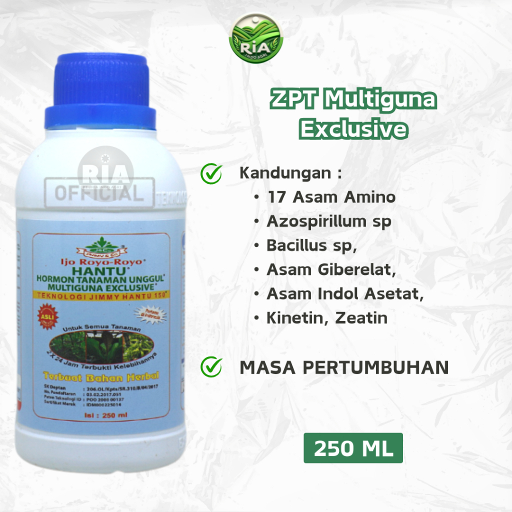 Pupuk Hantu ZPT Multiguna Exclusive 250ml Ijo Royo Royo Hormon Organik Cair Masa Pertumbuhan Holti