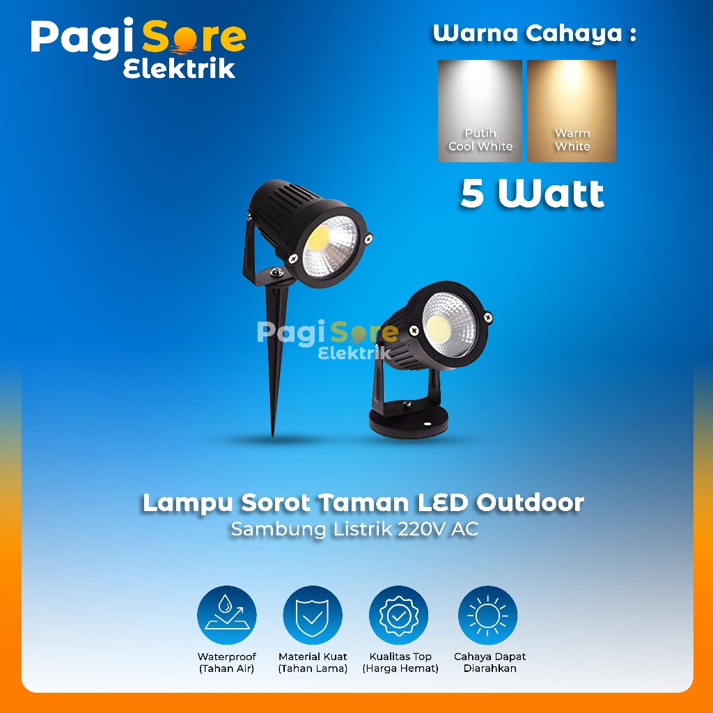 Lampu Led 5w taman sorot outdoor Tancap / Tanam