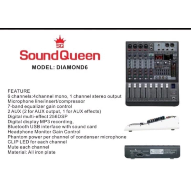 Mixer Soundqueen Diamond 6 Channel ORIGINAL