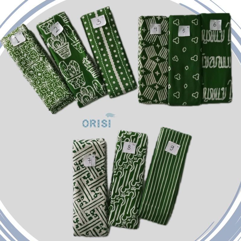 KAIN BATIK CAP / SARUNG BATIK CAP - UKURAN 2 METER EDISI WARNA HIJAU OLIVE { BATIK TASIK - BATIK GAR