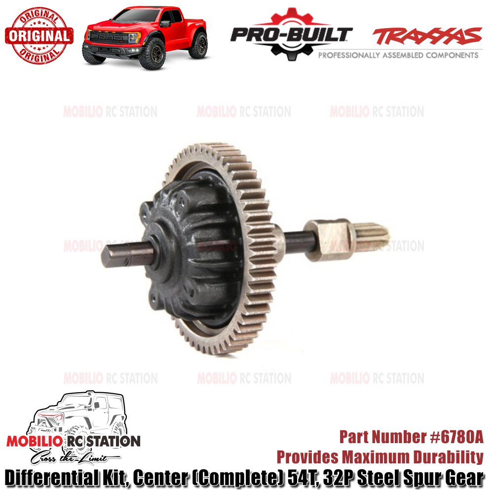 Traxxas Part #6780A Pro-Built Differential kit Center Complete 54T 32P Steel Spur Gear for RC Ford R
