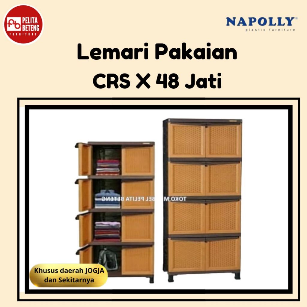 Napolly Lemari Pakaian Plastik CRS X 48 Jati