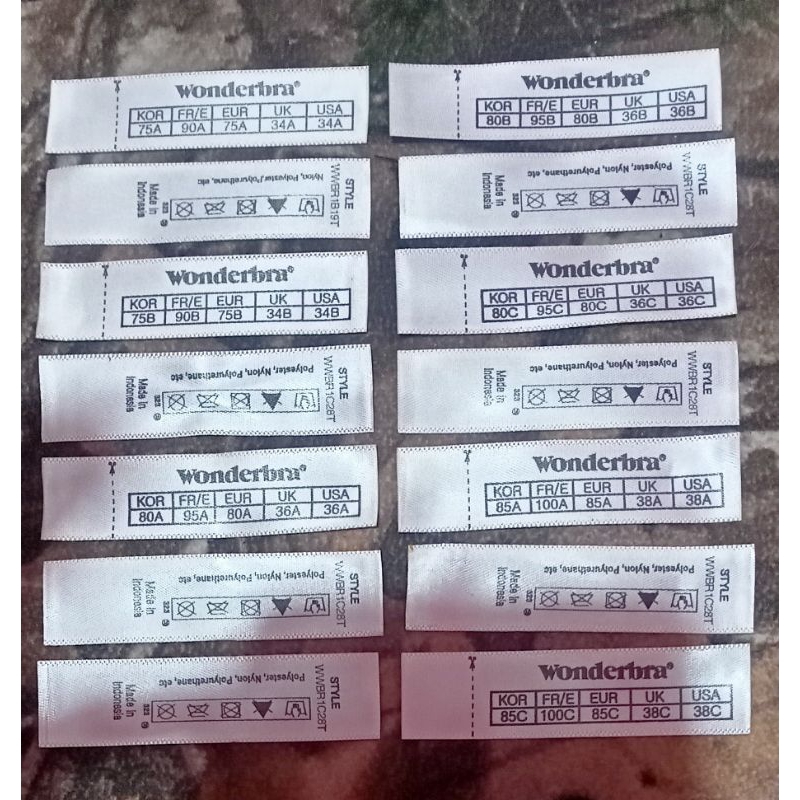 

Tag Label Pakaian Label Tag (Main, Misc, Numbering,Care, Flag) Label Wonderbra