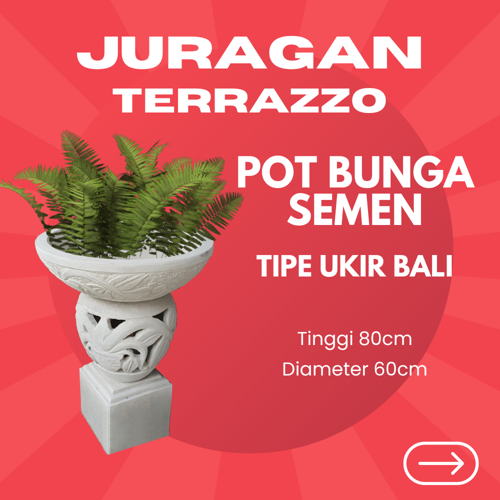 JURAGAN_TERAZZO | POT TERASO | POT TANAMAN HIAS POT BATU ALAM | POT BUNGA SEMEN TIPE UKIR BALI