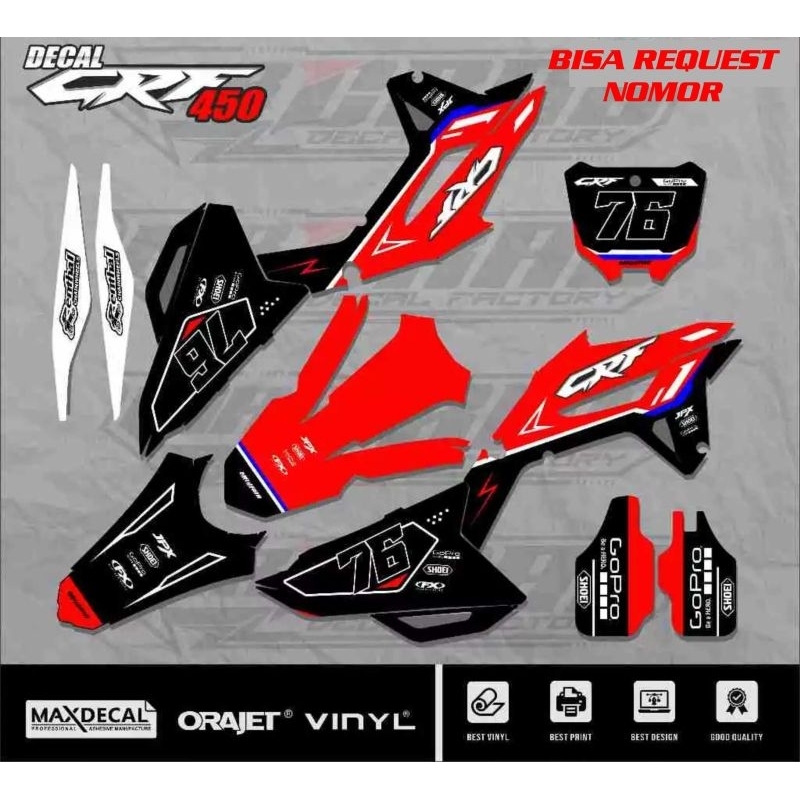 decal crf450 stiker crf450 bebas request striping crf 450 full body bebas custom