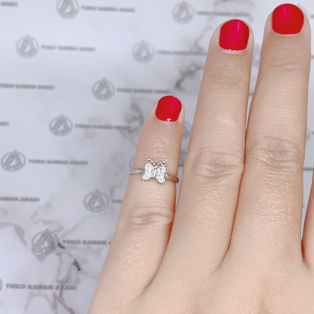 Cincin Anak Perempuan Xuping Perak Motif Permata Kupu - Kupu *17