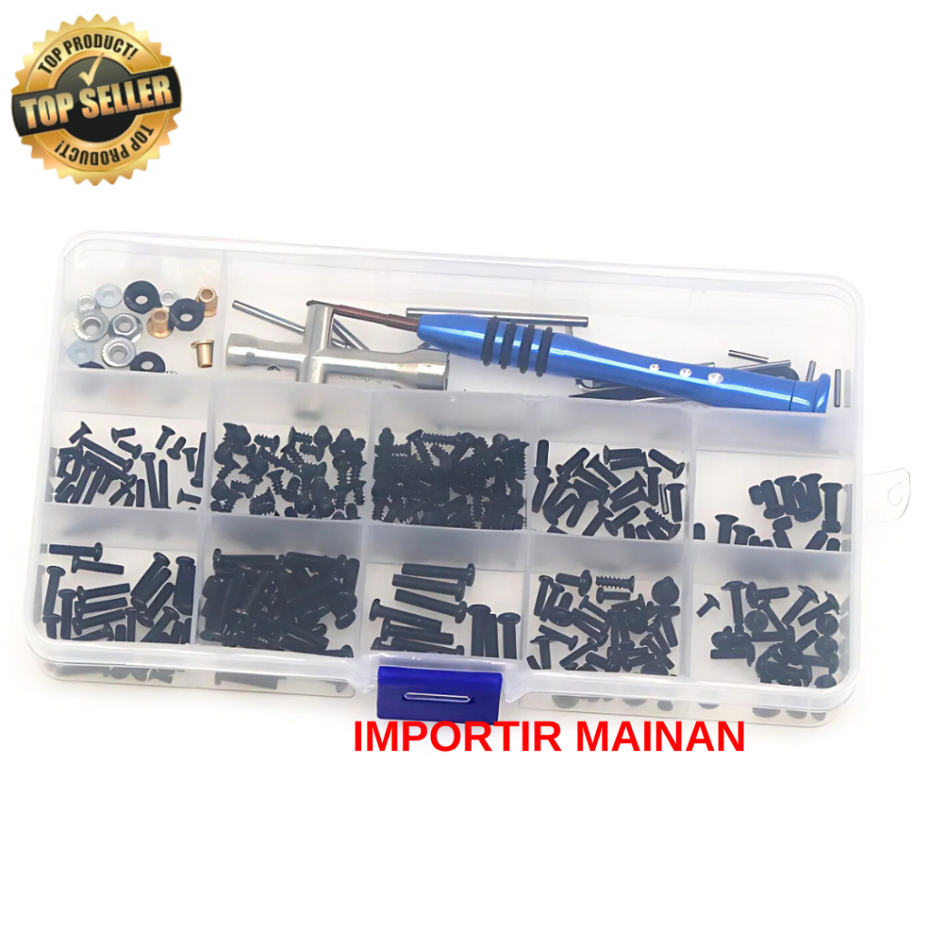 baut mur set lengkap mobil rc WL 144001 144010 kunci roda obeng hex rc car
