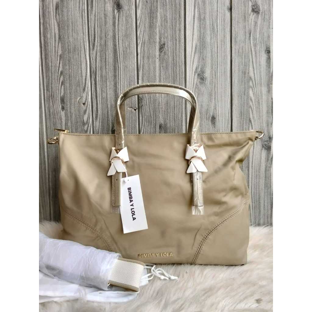 Tas shopper bag Large light khaki nylon