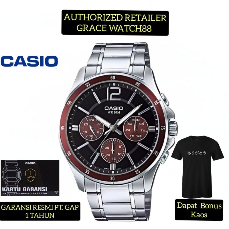 Jam tangan pria Casio original Mtp-1374d-5avdf Casio Analog mtp-1374d-5 Casio original