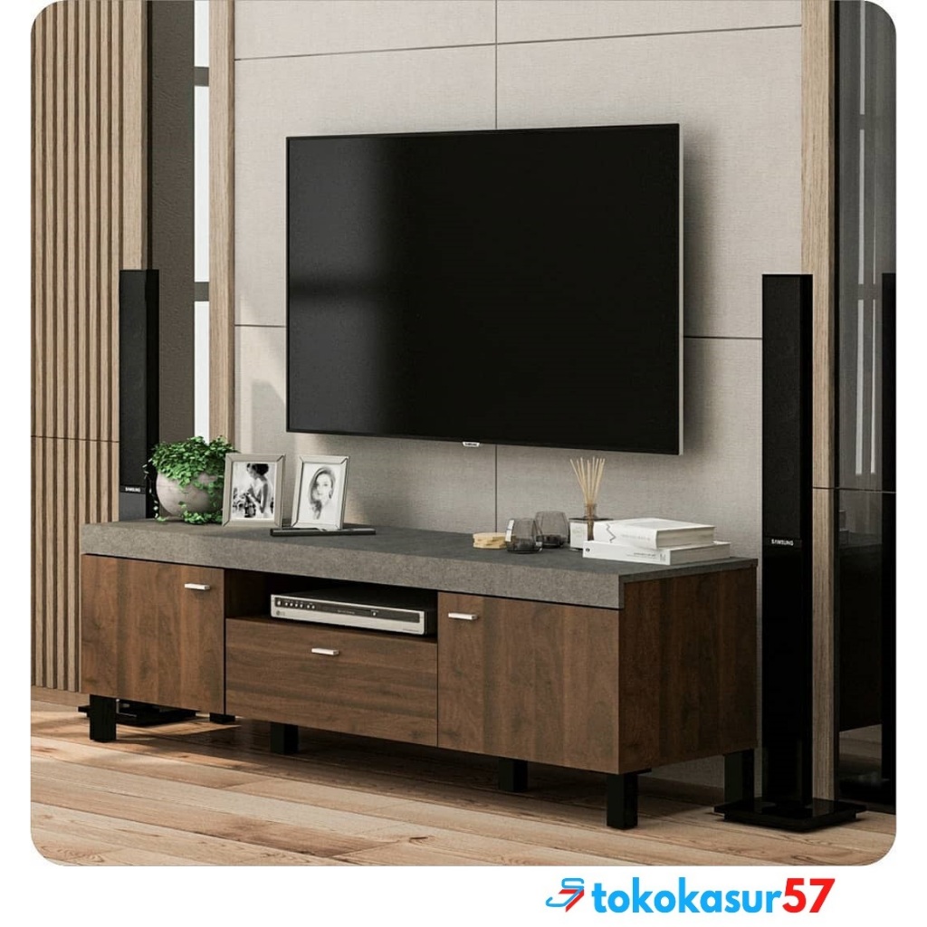 Meja TV - Benedict TV150 - Brown Walnut - Prodesign Bavarian