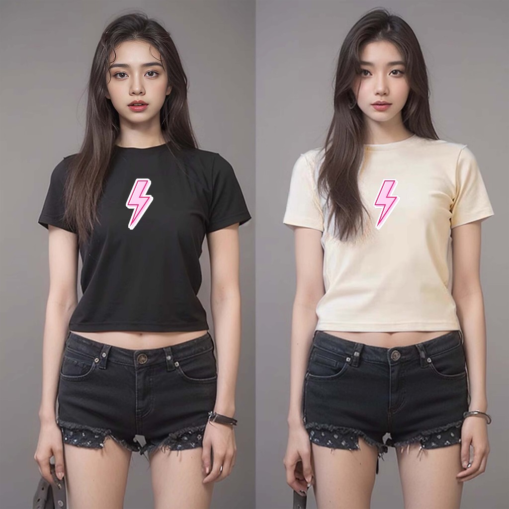 KAOS CROP TOP TEE / BAJU CROP TOP / T SHIRT CROP TEE / CROP LENGAN PENDEK / CROP TOP LENGAN PANJANG