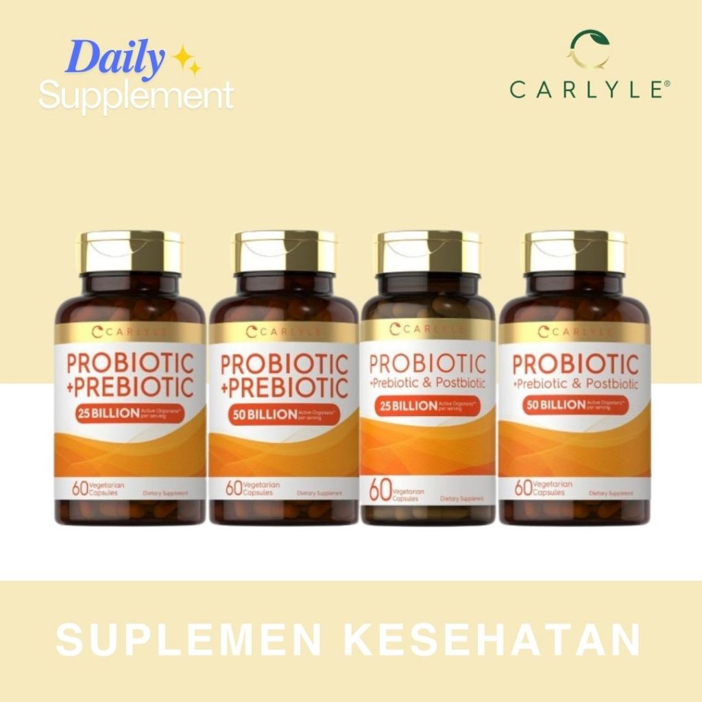 Carlyle Probiotic, Prebiotic & Probiotic 25 & 50 Billion CFU - 60 Capsules