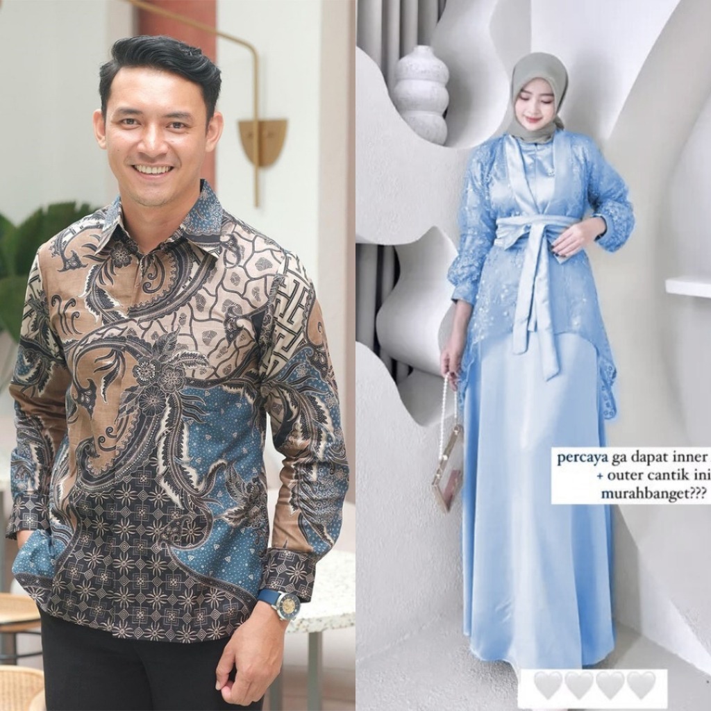 Baju Couple Pasangan Kondangan | Baju Tunangan Couple Pasangan Mewah | Couple Dress Kebaya Kemeja Ba