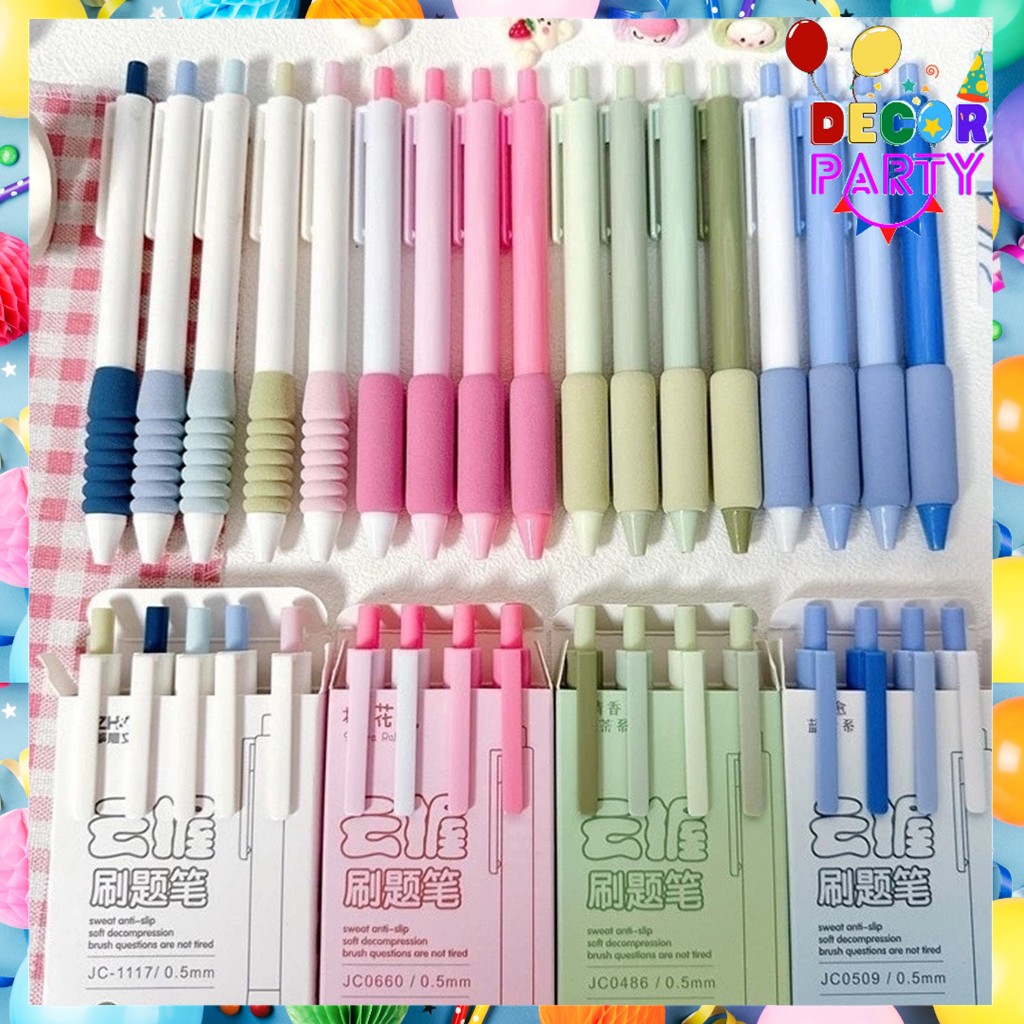 

DP Set Pulpen Mekanik 0.5mm Dengan Bantalan Pena Empuk Set Isi 4 Pcs Motif Polos Warna Pastel Set Pena Gel 0.5mm Lucu Pulpen Gel 4in1 Warna Hitam Bolpoint Tinta Gel Cair 4Pcs Journaling Pen Alat Tulis