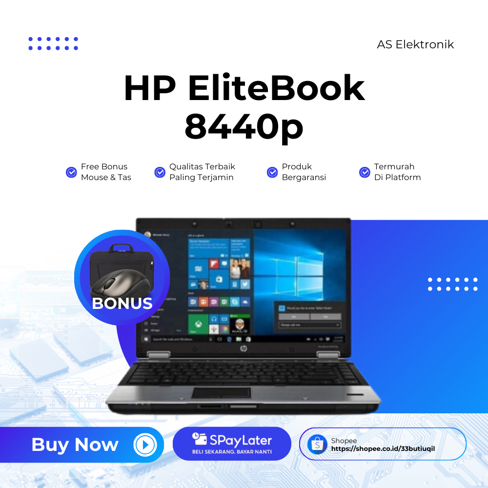 Promo Sale - LAPTOP HP Elitebook 8440p Core i5 / RAM 8GB / 512GB SSD (Bonus Mouse & Tas Laptop)
