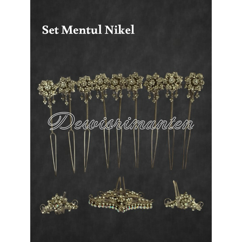 Satu set perhiasan solo nikel/Perhiasan pengantin jawa nikel