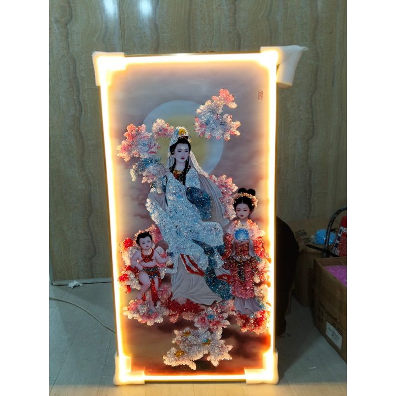 lukisan Porcelain Diamond 5d gambar Dewi kwan im LED