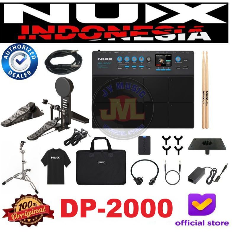 Nux DP2000 Percussion Pad Nux DP-2000 Drum Pad Paket Drum Elektrik Nux