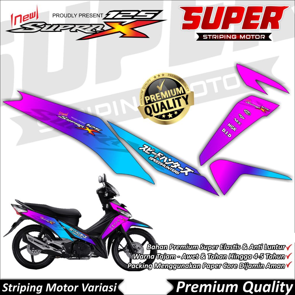 Stiker Supra X 125 FI Anti Luntur keren Striping Supra X 125 Fi Striping Honda Supra X 125 FI Gradas