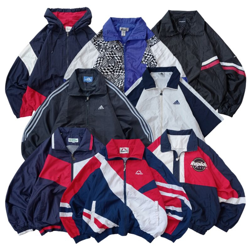 jaket vintage colorblock windbreaker