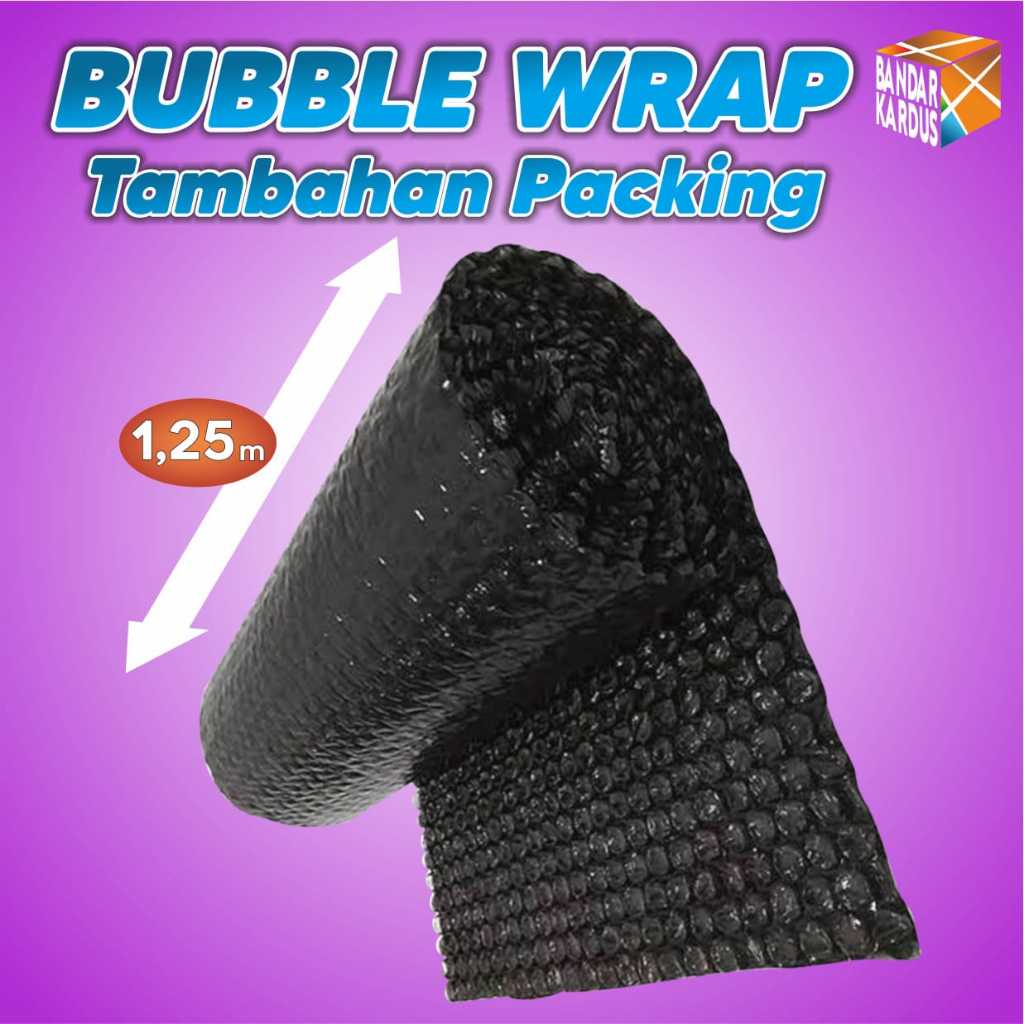 

BUBBLE WRAP METERAN 1.25 METER 125 CM HITAM PUTIH BUBLE WRAP PINDAHAN JUMBO PACKING BESAR ROLL