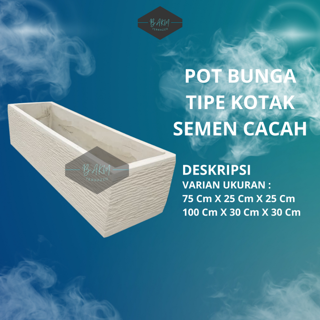 BAK AIR KAMAR MANDI | POT BUNGA AESTHETIC RUANG TAMU | POT TERASO MURAH | POT TIPE KOTAK SEMEN CACAH