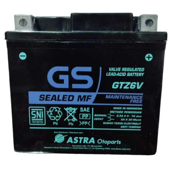 Aki GS Astra GTZ6V idling Stop Battery Vario Techno (Dijamin Asli)